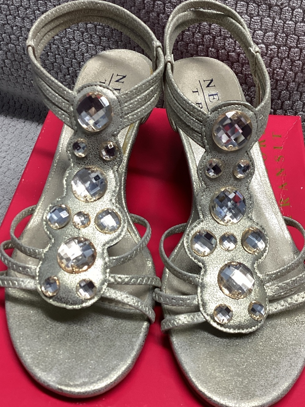 Metallic Silver Embellished Women's Sandals